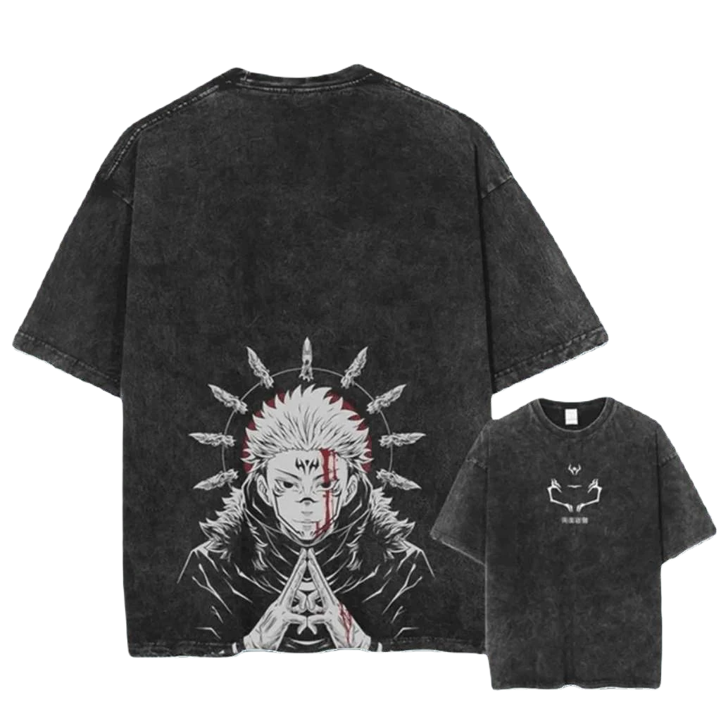 Anime Motiv Jujutsu Kaisen Washed Vintage T-Shirt Herren Ver. 1