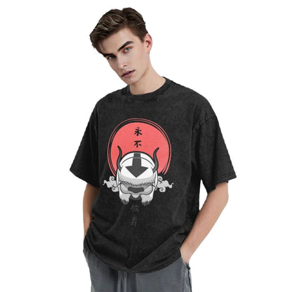 Anime Motiv Washed Vintage Tee "Avatar The Last Airbender Appa"