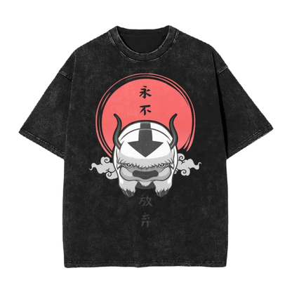 Anime Motiv Washed Vintage Tee "Avatar The Last Airbender Appa"