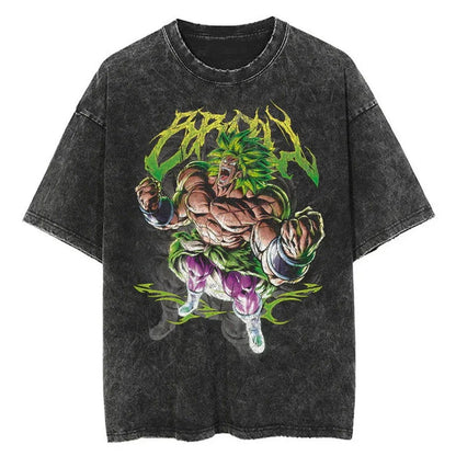 Broly Dragon Ball Washed Vintage Oversize T-Shirt Herren - Anime Motiv Streetwear