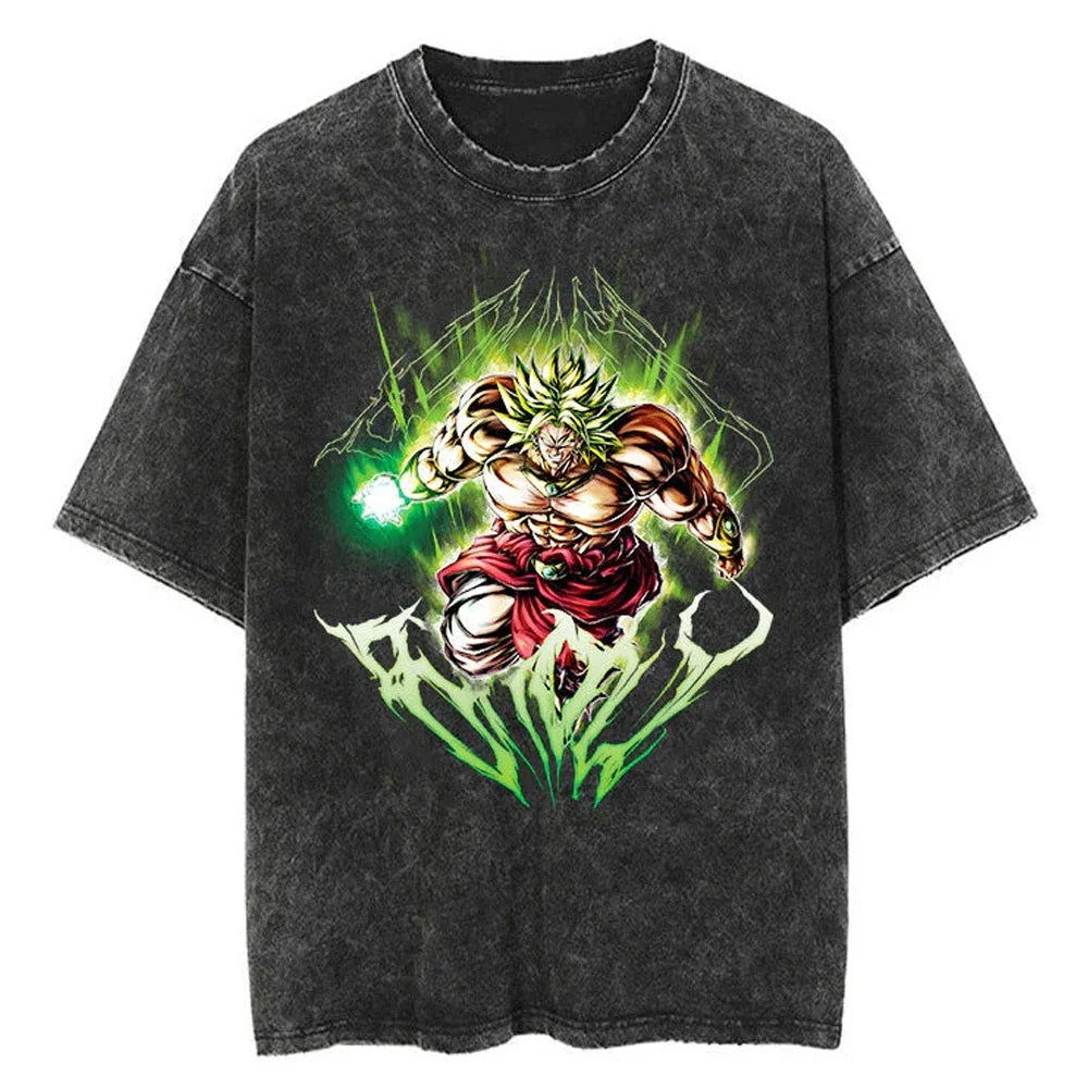 Broly Dragon Ball Washed Vintage Oversize T-Shirt Herren - Anime Motiv Streetwear