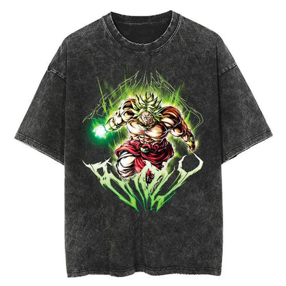Broly Dragon Ball Washed Vintage Oversize T-Shirt Herren - Anime Motiv Streetwear