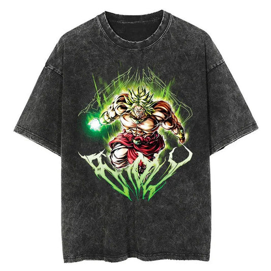 Broly Dragon Ball Washed Vintage Oversize T-Shirt Herren - Anime Motiv Streetwear