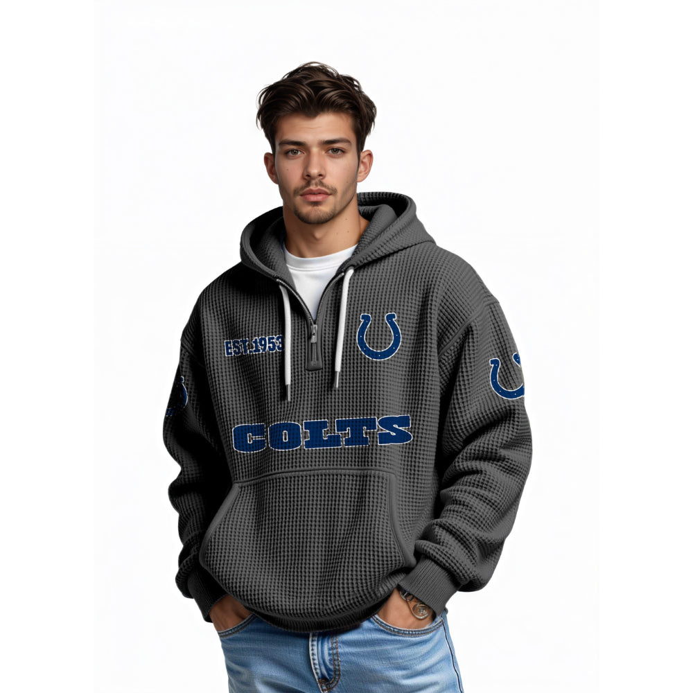 Indianapolis Colts Inspired Quarter Zip Hoodie
