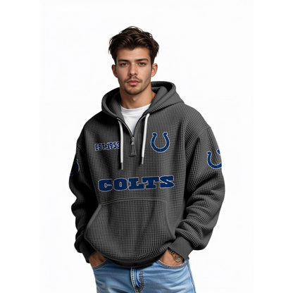 Indianapolis Colts Inspired Quarter Zip Hoodie