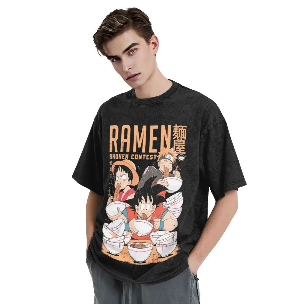 Dragon Ball - SonGoku Manga Anime Motiv Washed Vintage T-Shirt Herren
