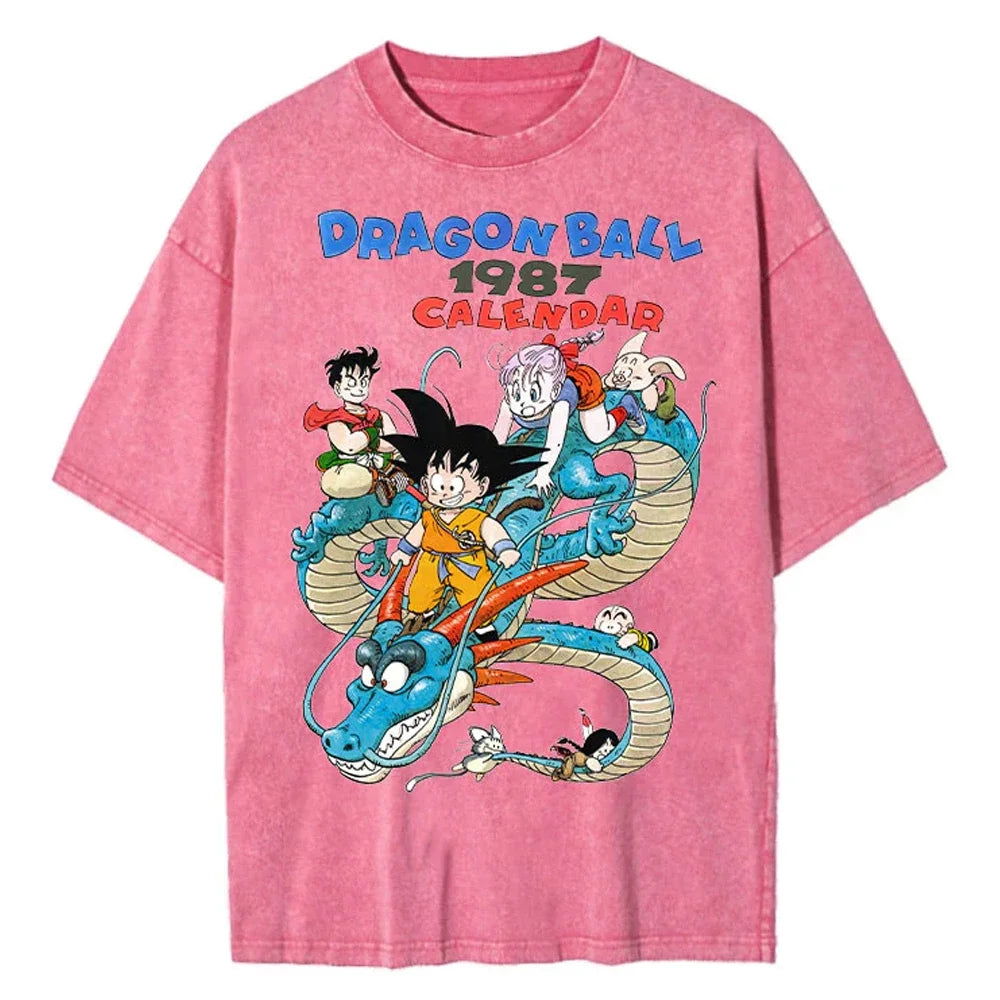 Dragon Ball 1987 Washed Vintage Oversize T-Shirt Herren - Anime Motiv Streetwear