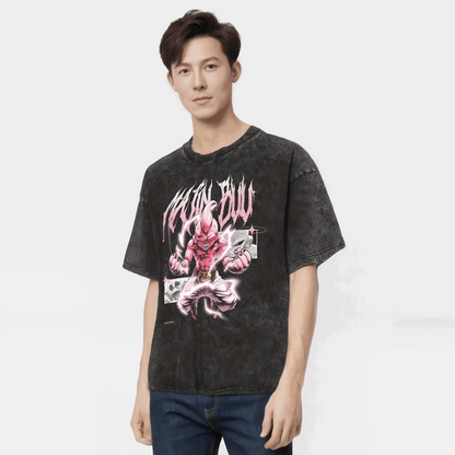 Dragon Ball Majin Buu - Washed Vintage Oversize T-Shirt Herren - Anime Motiv Streetwear