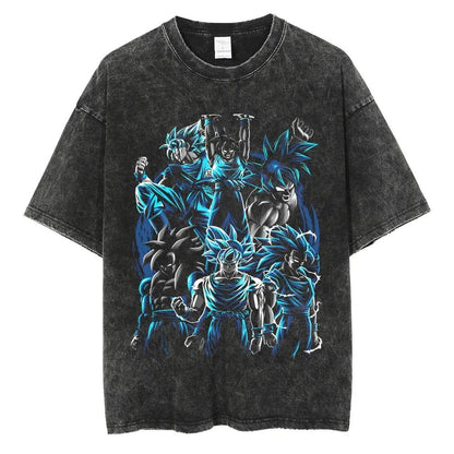 Dragon Ball T-Shirt Herren- Goku Anime Motiv Streetwear - Oversized Washed  Vintage Ver. 2