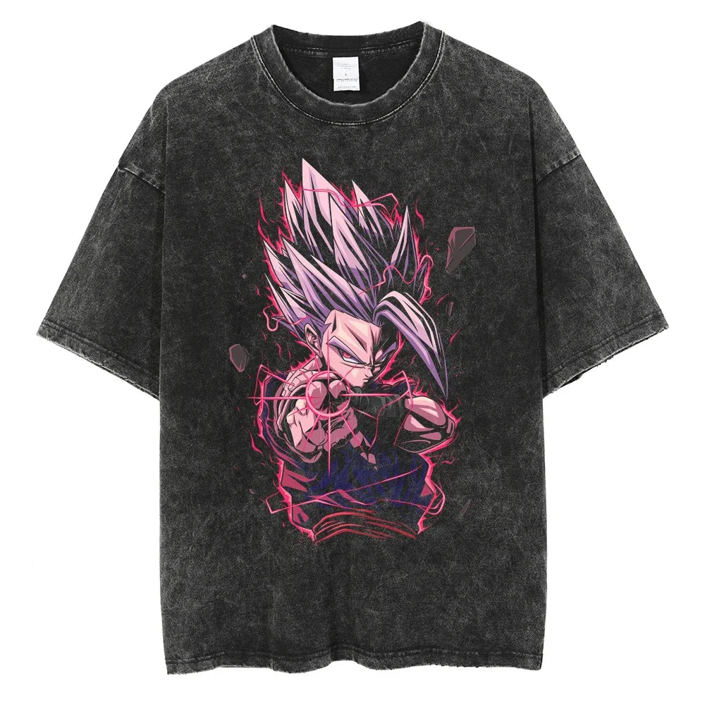Dragon Ball T-Shirt Herren- Goku Anime Motiv Streetwear - Oversized Washed  Vintage Ver. Limited