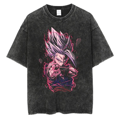 Dragon Ball T-Shirt Herren- Goku Anime Motiv Streetwear - Oversized Washed  Vintage Ver. Limited