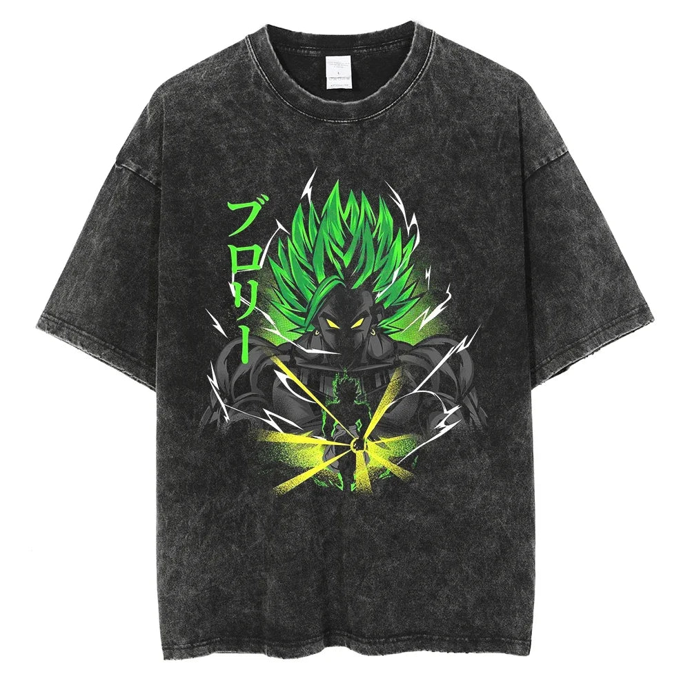 Dragon Ball T-Shirt Herren - Black Goku - Anime Motiv Oversized Washed Vintage
