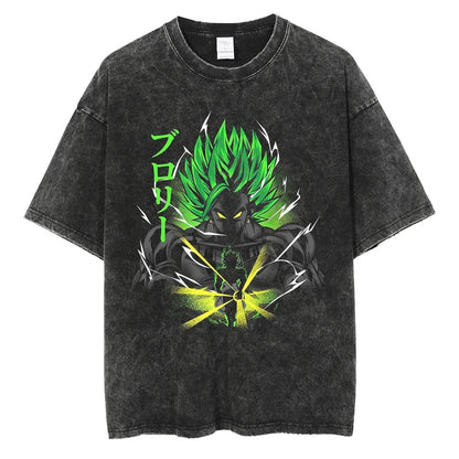 Dragon Ball T-Shirt Herren - Black Goku - Anime Motiv Oversized Washed Vintage