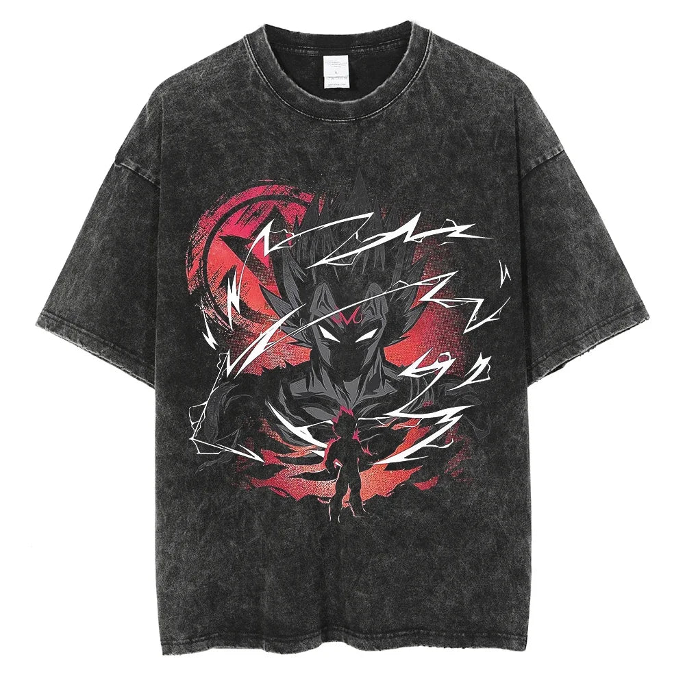 Dragon Ball T-Shirt Herren - Black Goku Anime Motiv Streetwear - Oversized Washed Vintage - Limited Version