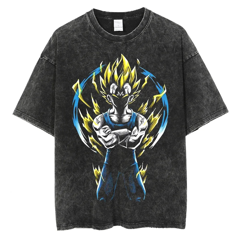 Dragon Ball T-Shirt Herren - Goku Anime Motiv Streetwear - Oversized Washed Vintage - Limited Ver. 5