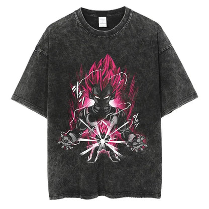 Dragon Ball T-Shirt Herren - Kamehameha Goku Anime Motiv Streetwear - Oversized Washed Vintage - Limited Version