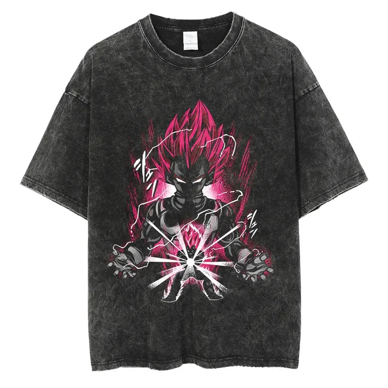 Dragon Ball T-Shirt Herren - Kamehameha Goku Anime Motiv Streetwear - Oversized Washed Vintage - Limited Version