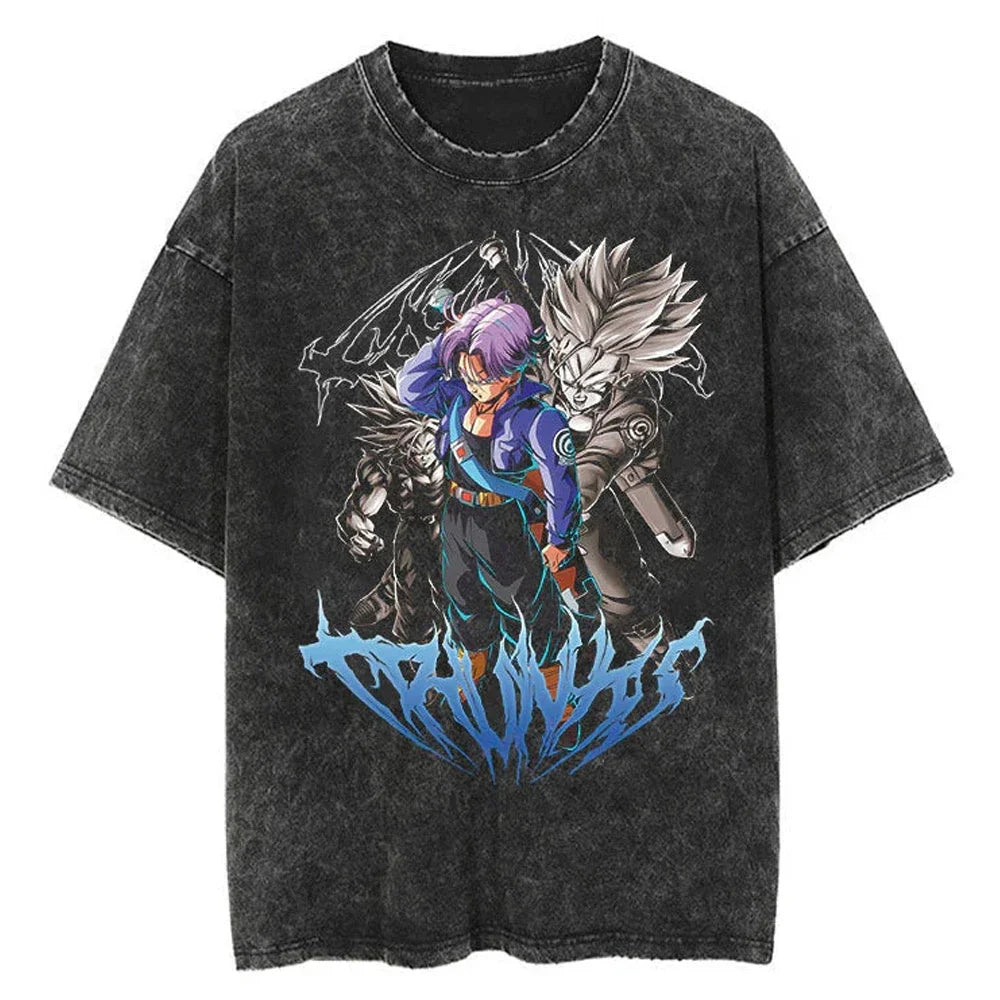 Dragon Ball Trunks Hero Washed Vintage Oversize T-Shirt Herren - Anime Motiv Streetwear