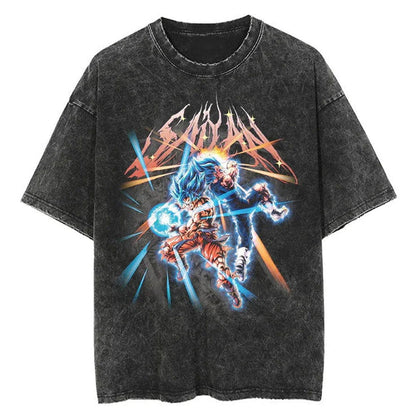 Dragon Ball Washed Vintage Oversize T-Shirt Herren - Anime Motiv Streetwear