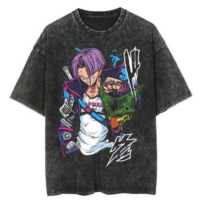 Dragon Ball Z Trunk Washed Vintage Oversize T-Shirt Herren - Anime Motiv Streetwear