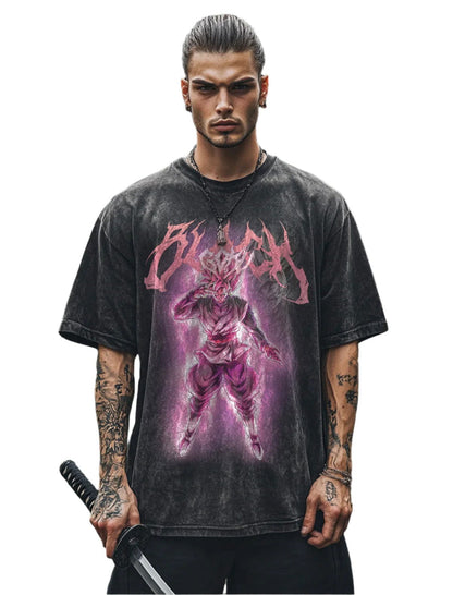 Goku Black Dragon Ball Washed Vintage Oversize T-Shirt Herren - Anime Motiv Streetwear