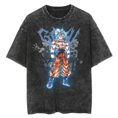Goku Dragon Ball Washed Vintage Oversize T-Shirt Herren - Anime Motiv Streetwear