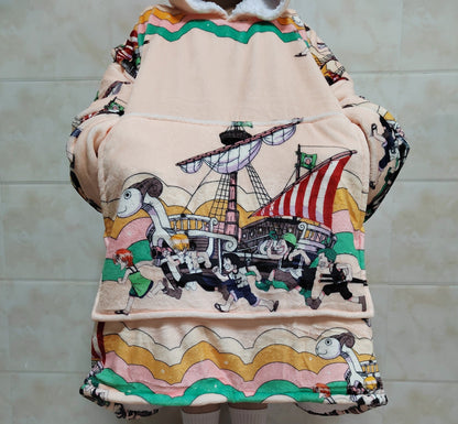 Strohhut Kuschelpullover mit Decke