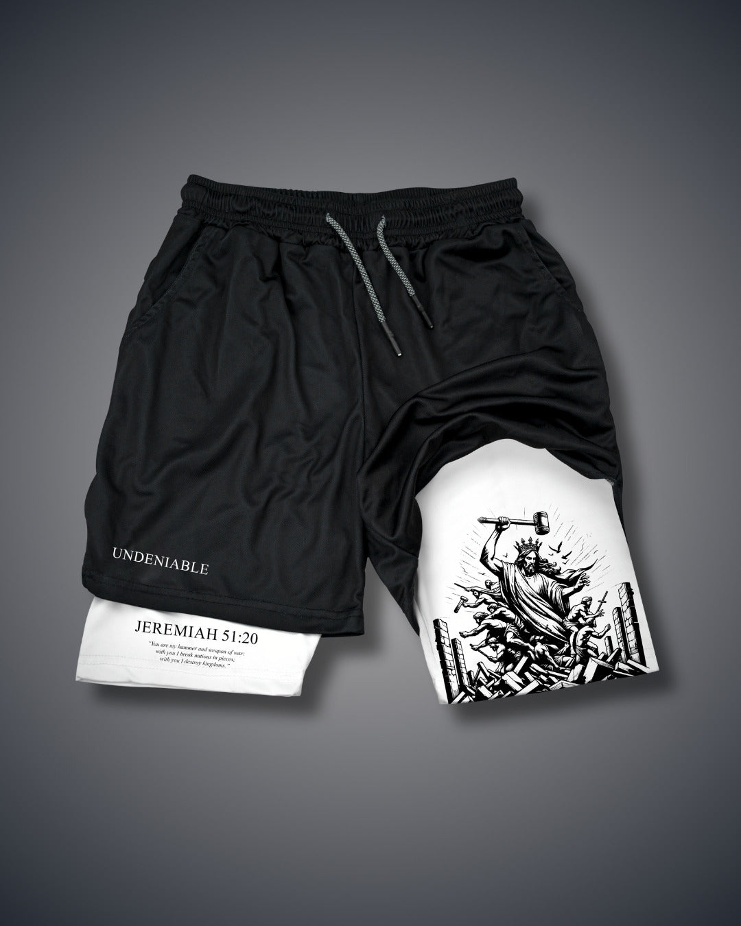 Jeremia 51:20 Waffe des Krieges Performance Shorts