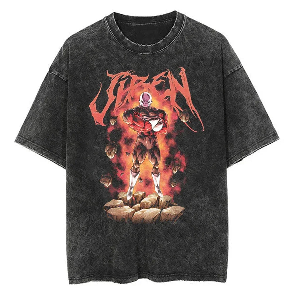 Jiren Dragon Ball Washed Vintage Oversize T-Shirt Herren - Anime Motiv Streetwear