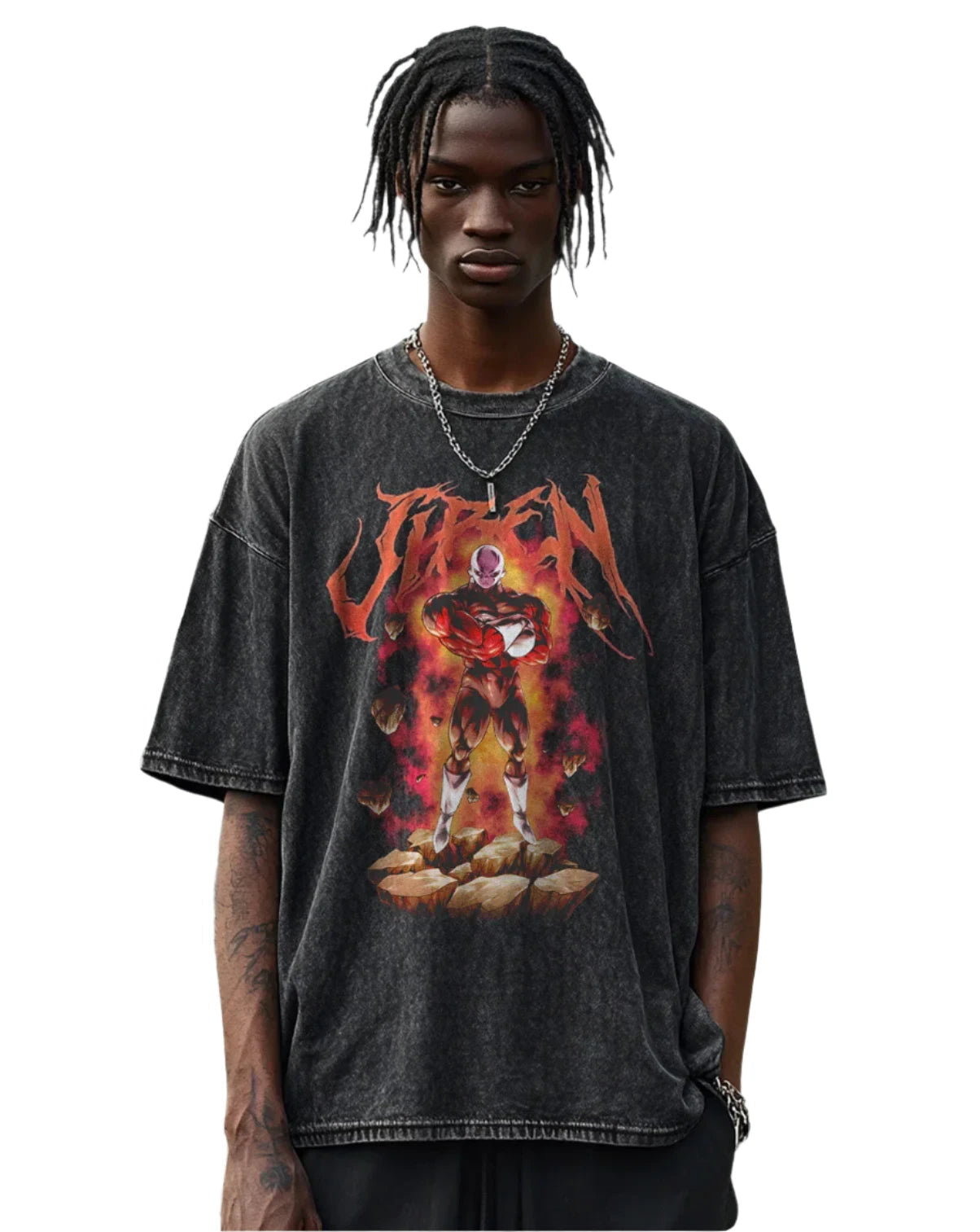Jiren Dragon Ball Washed Vintage Oversize T-Shirt Herren - Anime Motiv Streetwear