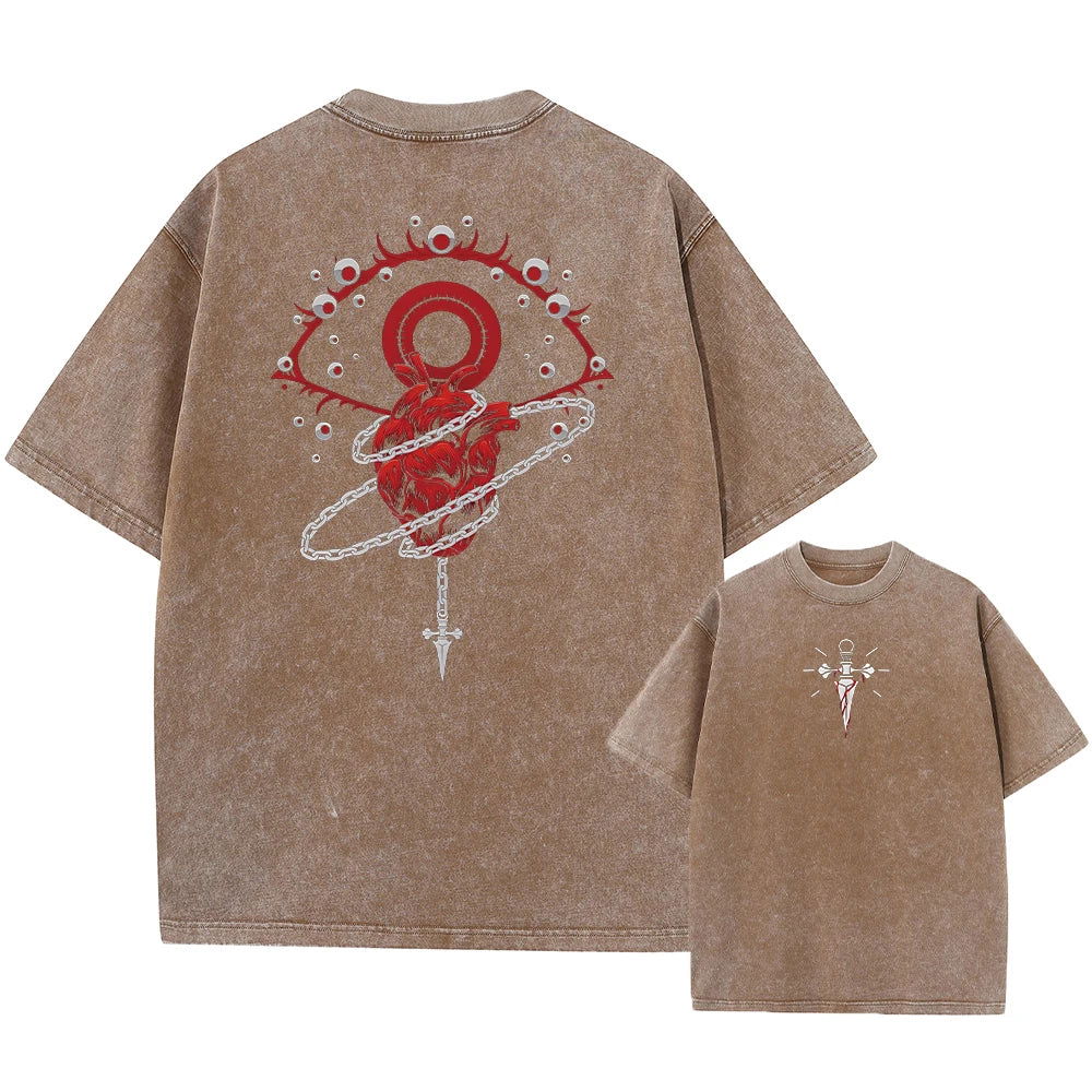 Kurapika Xhunter T-Shirt Herren - Anime Motiv Washed Vintage