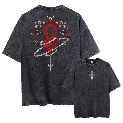 Kurapika Xhunter T-Shirt Herren - Anime Motiv Washed Vintage
