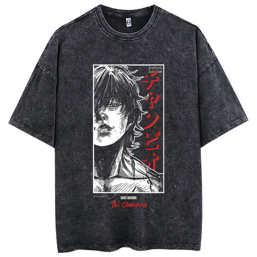 Legacy Baki The Grappler - Anime Motiv Washed Streetwear T-Shirt Herren Ver. Limited
