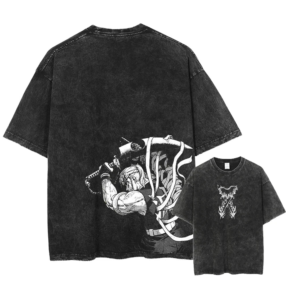 Legacy Baki The Grappler - Anime Motiv Washed Streetwear T-Shirt Herren Ver. Limited
