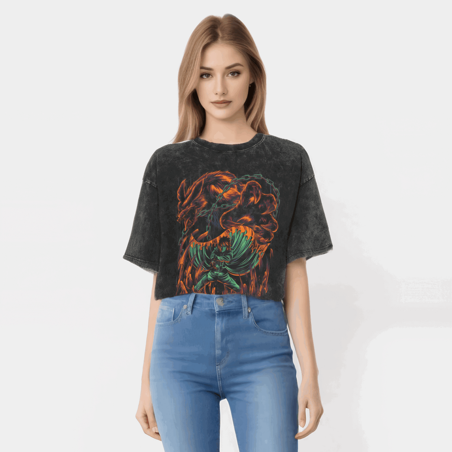 Minato Naruto T-shirt - Anime Motiv Streetwear Harajuku - Washed Vintage