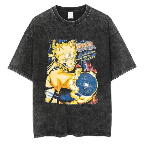 Minato Naruto T-shirt - Anime Motiv Streetwear Harajuku - Washed Vintage Ver. 2
