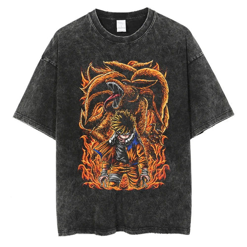 Naruto T-shirt - Anime Motiv Streetwear Harajuku - Washed Vintage Ver. Limited