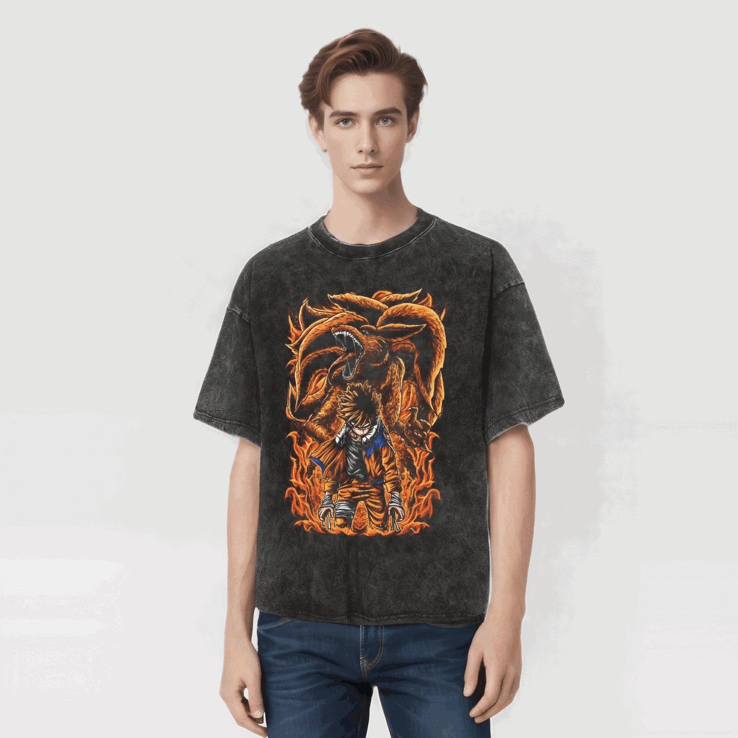 Naruto T-shirt - Anime Motiv Streetwear Harajuku - Washed Vintage Ver. Limited