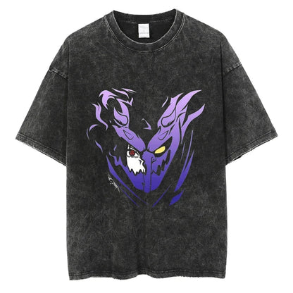 Naruto T-shirt - Sasuke Uchiha Anime Motiv Streetwear Harajuku - Washed Vintage