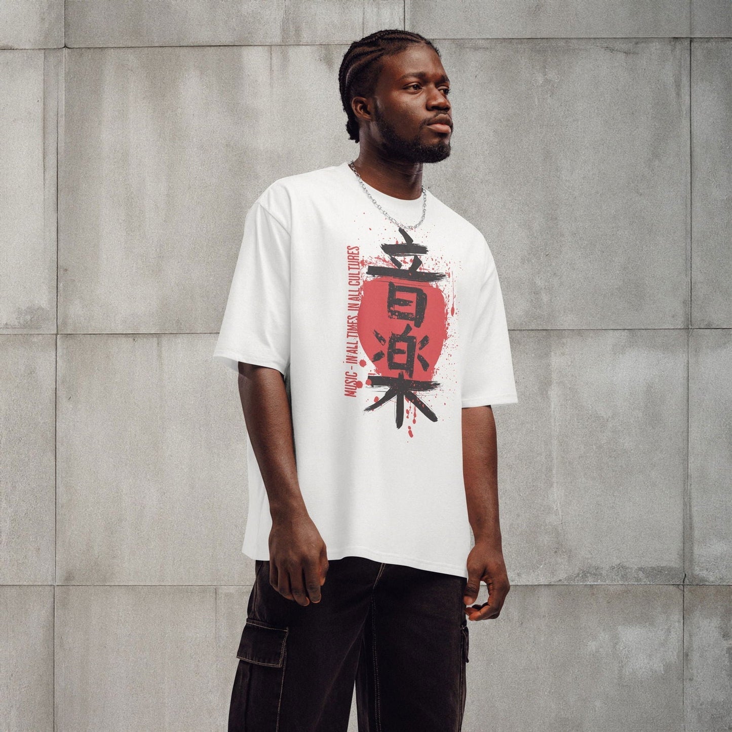 Oversized Heavyweight T-Shirt Herren - Kanji Music
