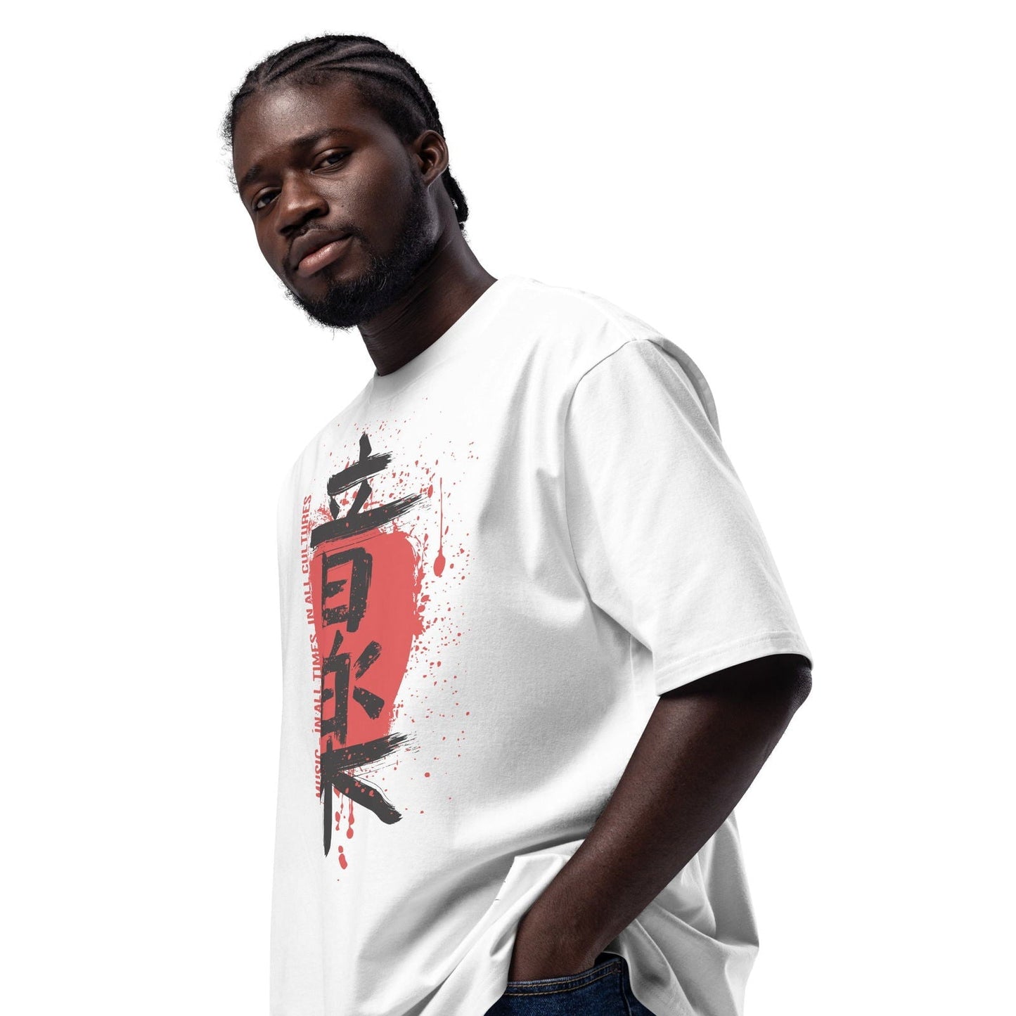 Oversized Heavyweight T-Shirt Herren - Kanji Music