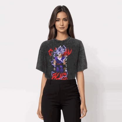 Saiyan Dragon Ball Washed Vintage Oversize T-Shirt Herren - Anime Motiv Streetwear