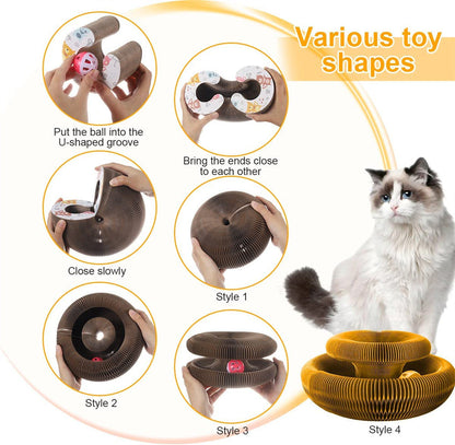 Flexible Cat Scratcher Toy with Bell Ball