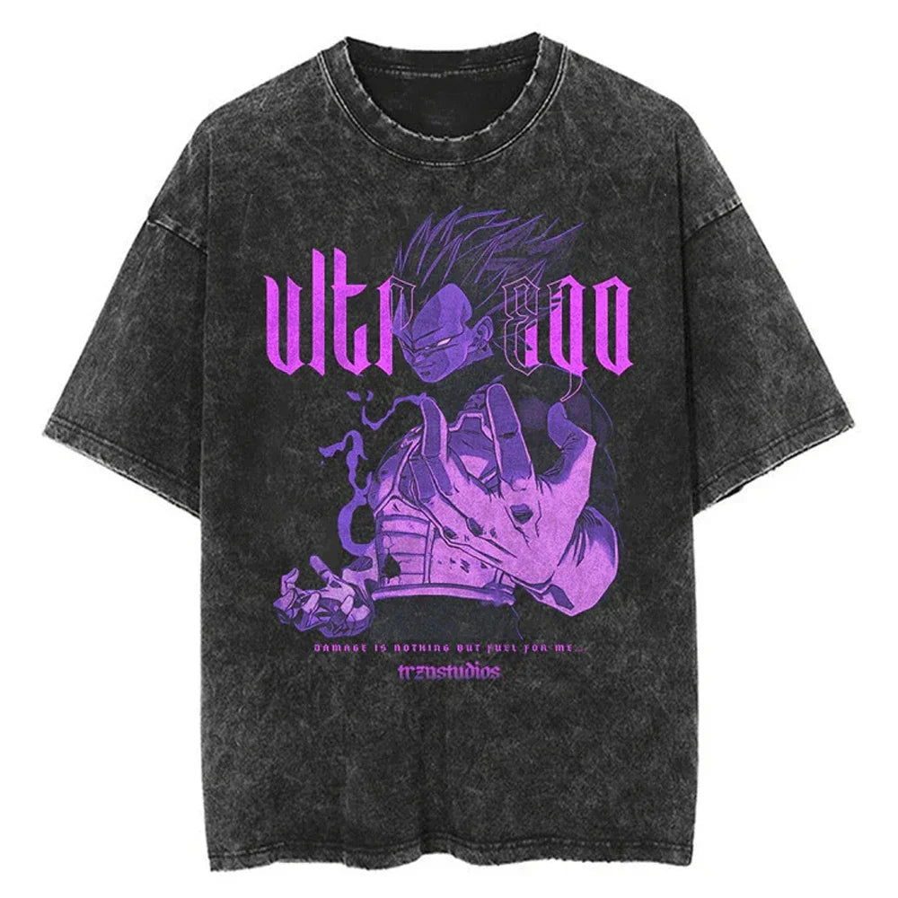 Ultra Ego Dragon Ball Washed Vintage Oversize T-Shirt Herren - Anime Motiv Streetwear