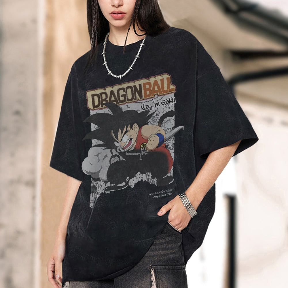 Kid Goku Vintage Oversized T-Shirt Herren | Dragon Ball Super