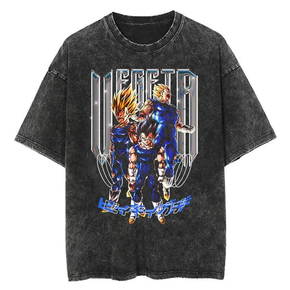Vegeta Legacy Dragon Ball Washed Vintage Oversize T-Shirt Herren - Anime Motiv Streetwear