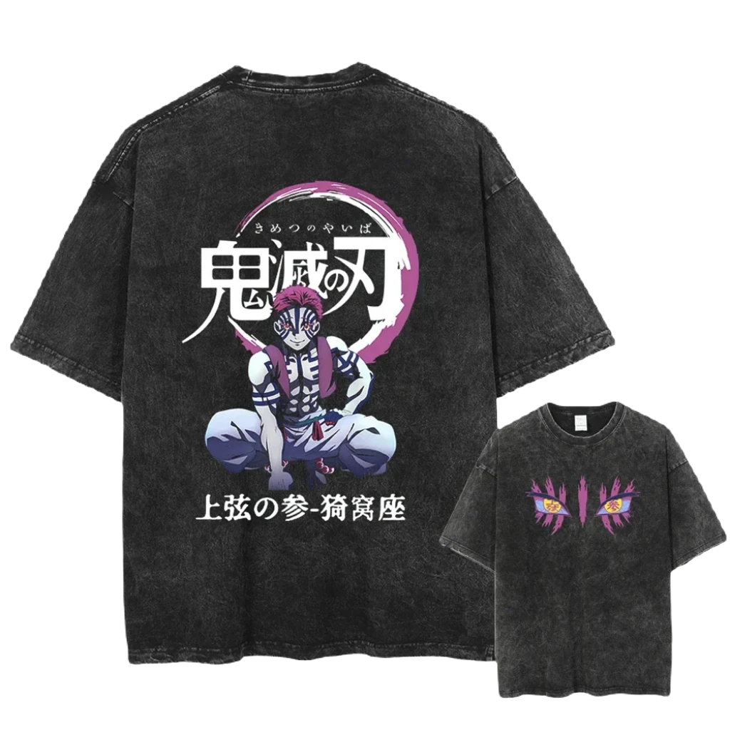 Anime Motiv Demon Slayer - Kimetsu no Yaiba Washed Tee - Cotton Vintage