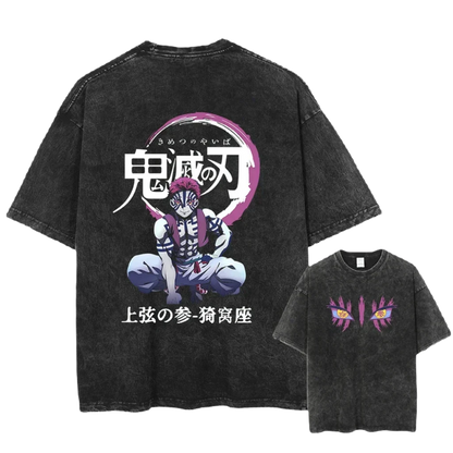 Anime Motiv Demon Slayer - Kimetsu no Yaiba Washed Tee - Cotton Vintage