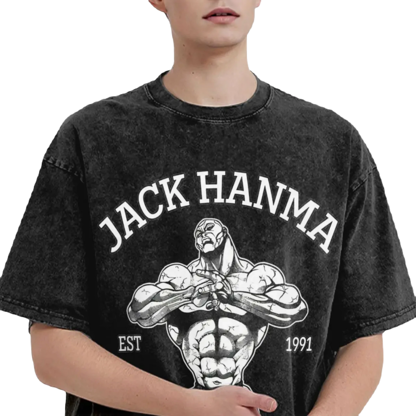 Anime Motiv Washed Vintage Tee - Jack Hanma