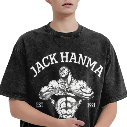 Anime Motiv Washed Vintage Tee - Jack Hanma